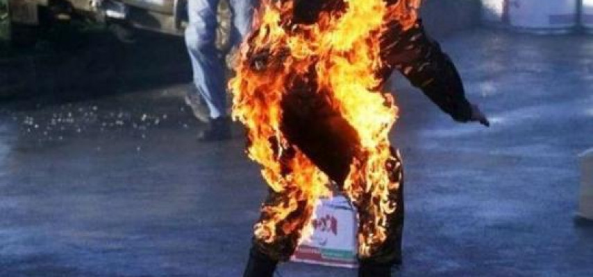 Maşını əlindən alınan şəxs banka gedib polisi yandırdı – BAKIDA