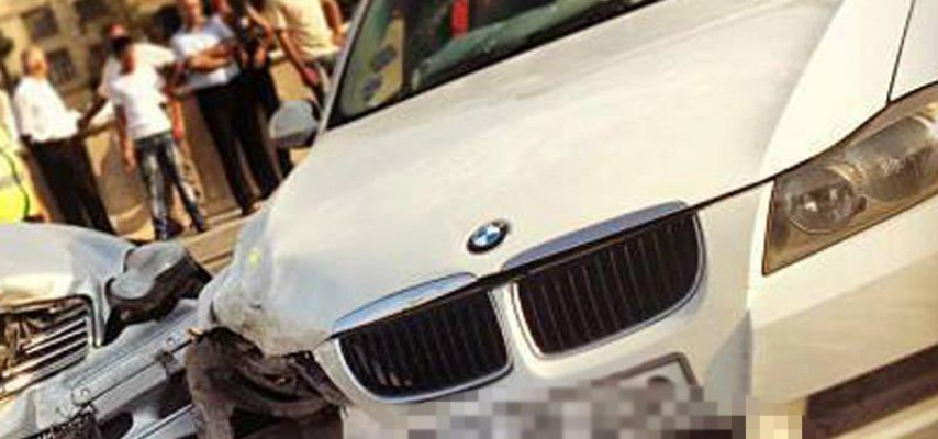 Bakıda polis maşını qəzaya uğradı