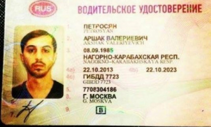 Rusiyada erməniyə verilən sürücülük vəsiqəsində TƏHLÜKƏ - ŞOK FOTO