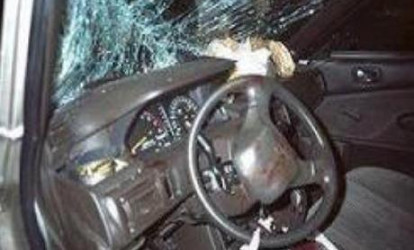 Polis maşını qəzaya düşdü - BAKIDA
