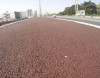 Bakı yollarında yenilik - Qırmızı asfalt çəkdilər