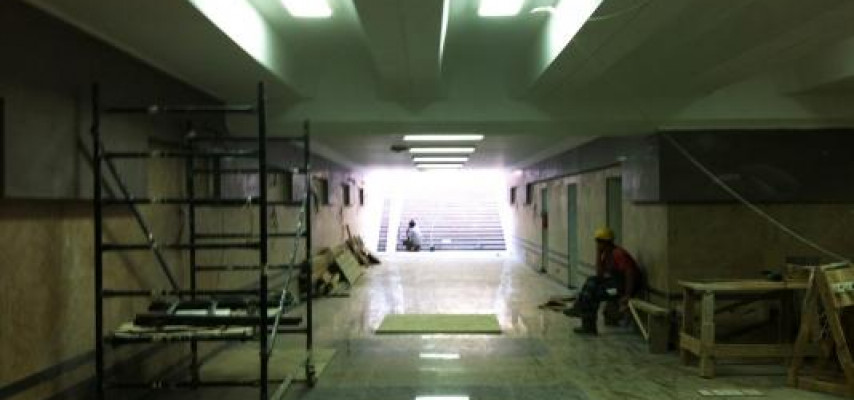 Bakıda metro stansiyanın yeni çıxışından son görüntülər