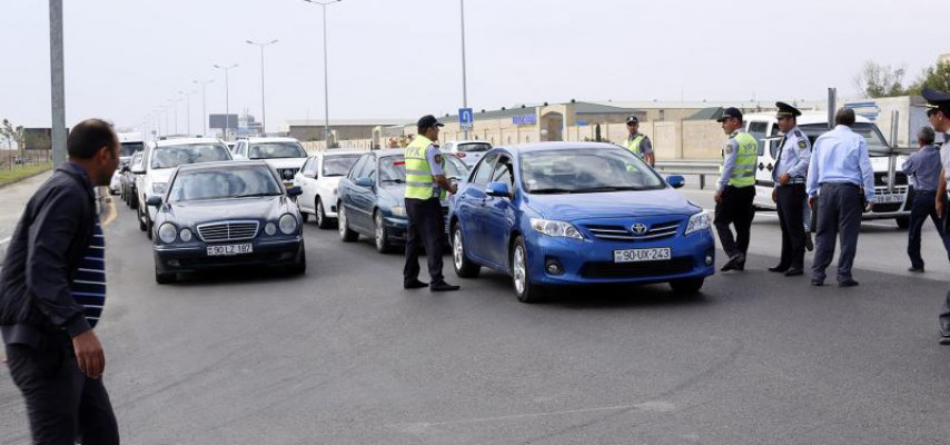 Yol polisi və rayon maşınları – FOTO