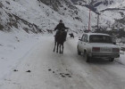Azərbaycanda güclü qar yolu bağladı - Fotolar