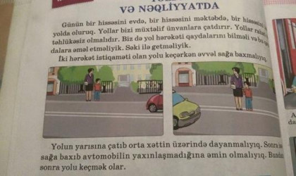 Dərslikdə yol hərəkəti ilə bağlı biabırçı səhv