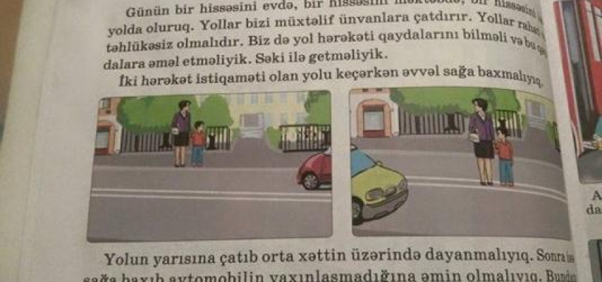 Dərslikdə yol hərəkəti ilə bağlı biabırçı səhv