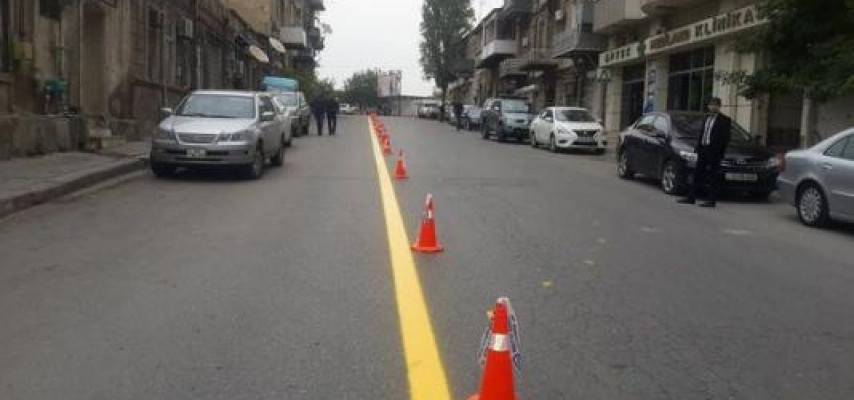 Bakının mərkəzi küçələrində xüsusi zolaq çəkildi