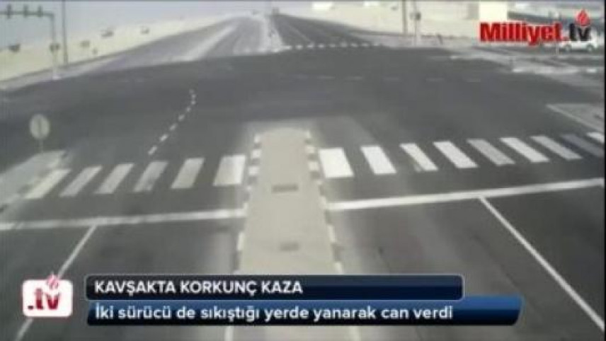 Dəhşətli yol qəzası- sürücülər yanaraq öldü