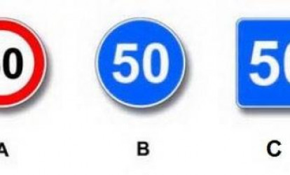 Bu nişanlardan hansı minik avtomobilinə 55 km/saat sürətlə hərəkətə icazə verir - YENİ SUAL