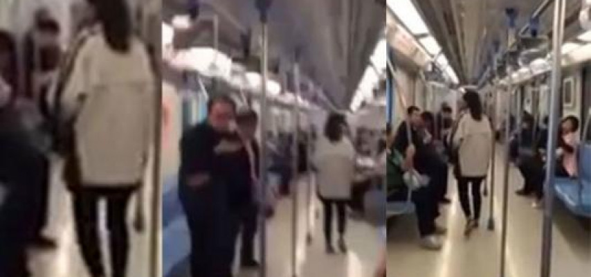 Metroda gənc qızın ədəbsizliyi