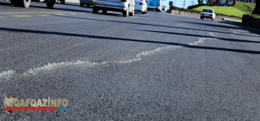 Sumqayıt yolu yenə çökür – FOTO