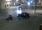 Yol polisinin idarə etdiyi motosiklet aşdı
