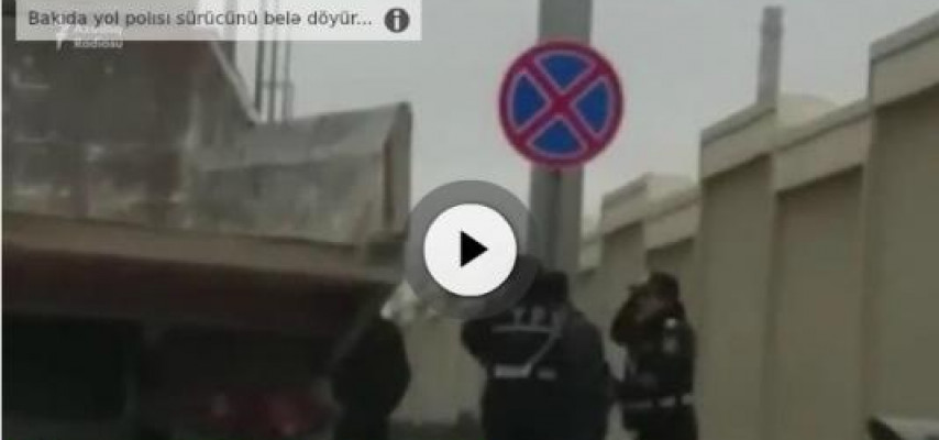 Bakıda yol polisləri sürücünü belə döyür – REAL VİDEO