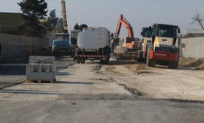 Nardaranın daha bir küçəsində yenidənqurma işlərininə başlanılıb