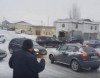 Bakıda buzlu yolda təhlükəli və həyəcanlə "şou"
