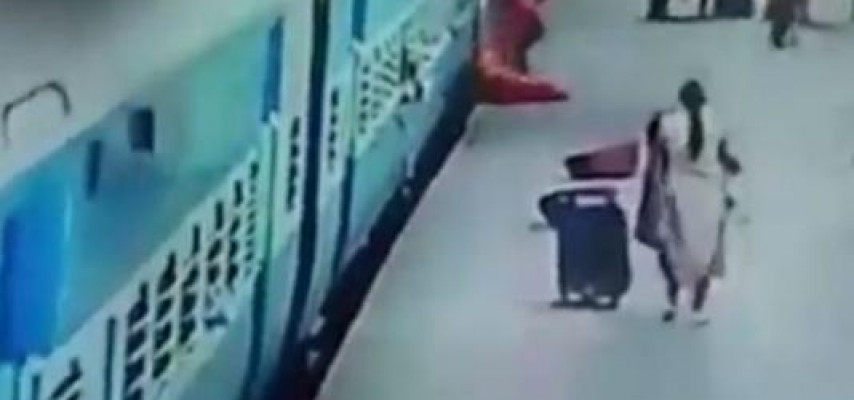 Dəmiryol stansiyasında dəhşətli qəza  (18+)