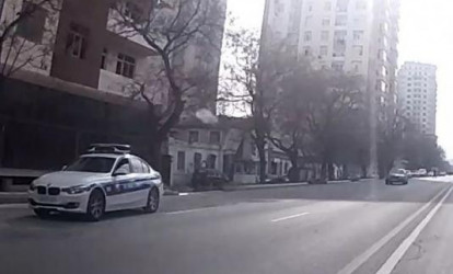 Bakının mərkəzində qaydaları pozan yol polisi – FOTO+VİDEO