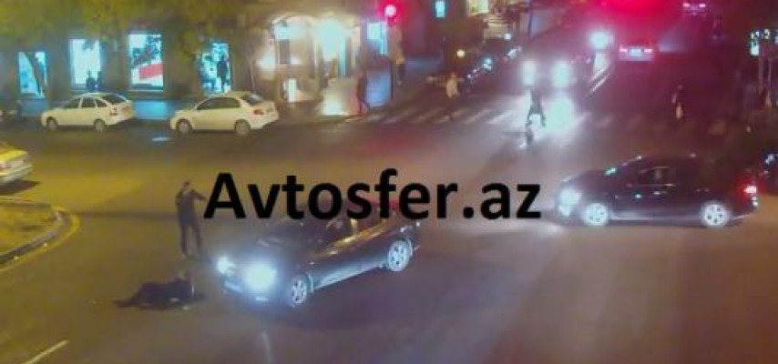Bakıda maşın piyada qadını belə vurdu – REAL VİDEO