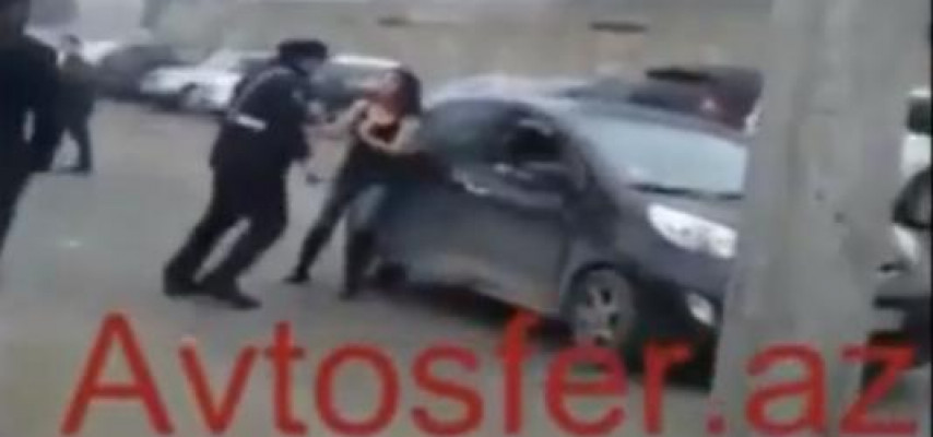 Bakıda yol polisi əməkdaşı qadın sürücünü belə döydü – BİABIRÇI VİDEO