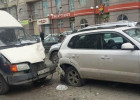 Polis serjantı qəza törətdi - 4 maşın toqquşdu