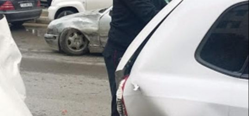 Polis serjantı qəza törətdi - 4 maşın toqquşdu