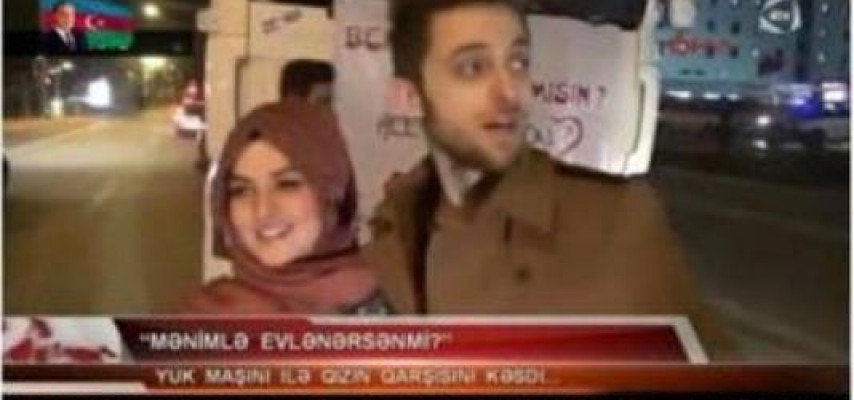 Yük maşını ilə qızın qarşısını kəsdi – VİDEO