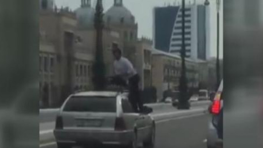Sosial şəbəkələr bu kadrlarla çalxalanır - Operator, yoxsa akrobat?