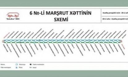 "BakuBus" 6 saylı avtobusun hərəkəti istiqamətini dəyişdirir