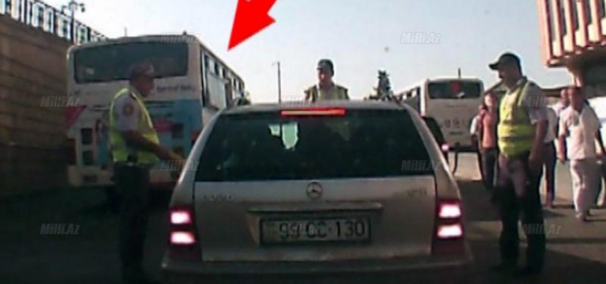 Yol polisi "taksini" belə sındırdı – FOTOLAR
