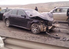 Dairəvi yolda "Hyundai" parça-parça oldu