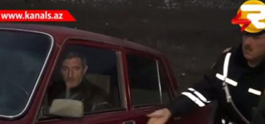 Qəza törədən sərxoş sürücü maşından düşə bilmədi