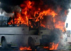 Bakıda sərnişin avtobusu yandı