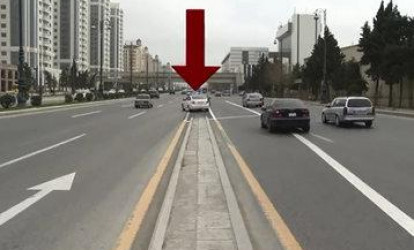 Bakının bu yolunda sürücülər qaydalara əməl etmirlər