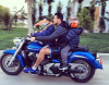 Eminin əkizləri ilə motosiklet gəzintisi – FOTO