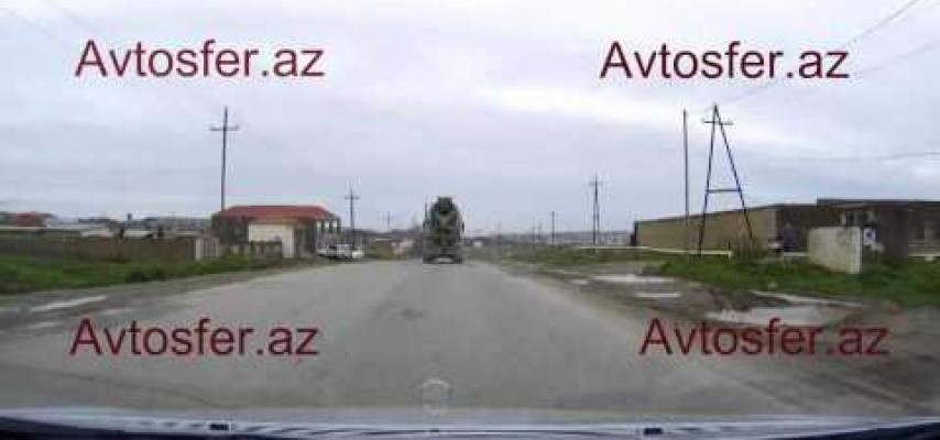 Azərbaycanda betonqarışdıran maşın belə «uçdu»; qorxunc sürət