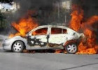 Beyləqanda "Volkswagen" yandı
