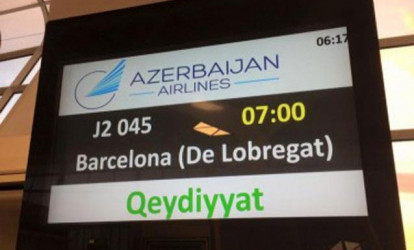 Bakı-Barselona-Bakı marşrutu üzrə ilk birbaşa aviareys