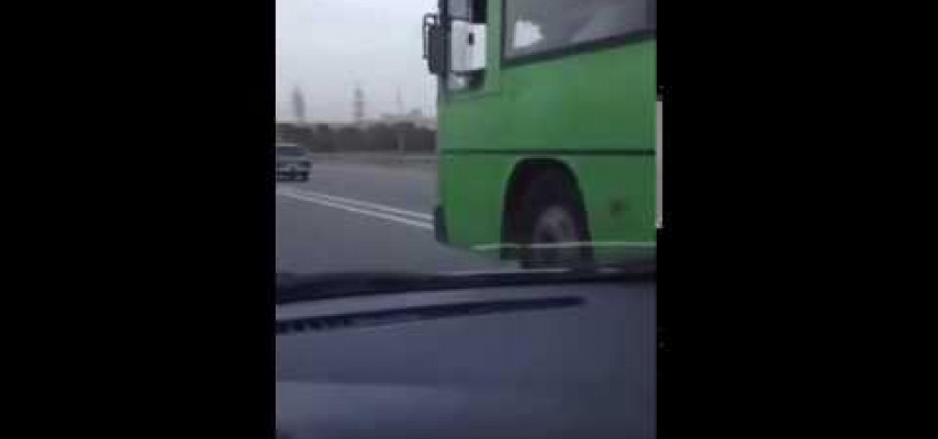 Bakıda 130-la «uçan» avtobus