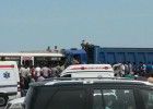 Bakıda dəhşət: Avtobus "Kamaz"la toqquşdu, ölən və yaralılar var