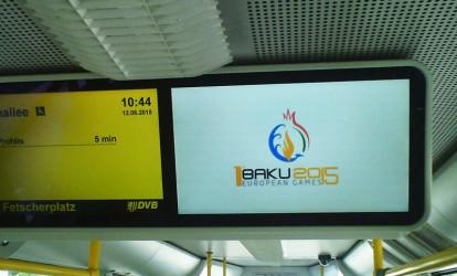 Bakı 2015-in reklamı Almaniyanın ictimai nəqliyyatında
