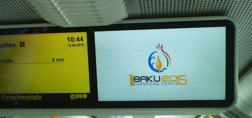 Bakı 2015-in reklamı Almaniyanın ictimai nəqliyyatında