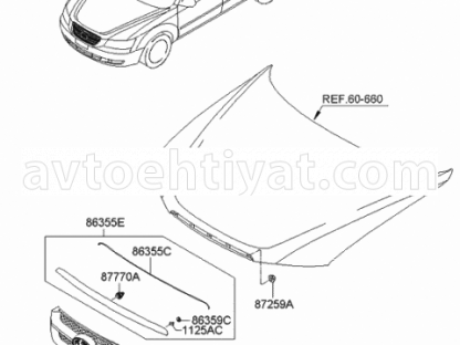 Hyundai Sonata kapotun nikel kantı
